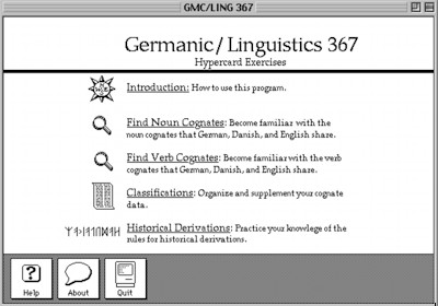 Screenshot of 1995 hypercard courseware